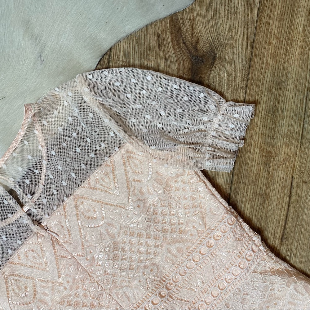 BCBG girls lace puff sleeve pink dress - Picture 8 of 8